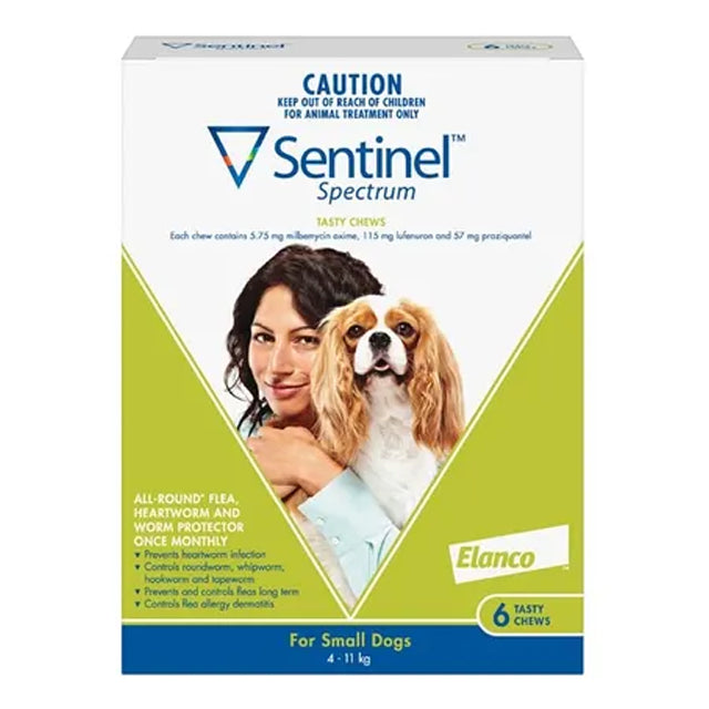 Sentinel Spectrum Tasty Chews Flea & Worming Treatment 4-11kg Dog