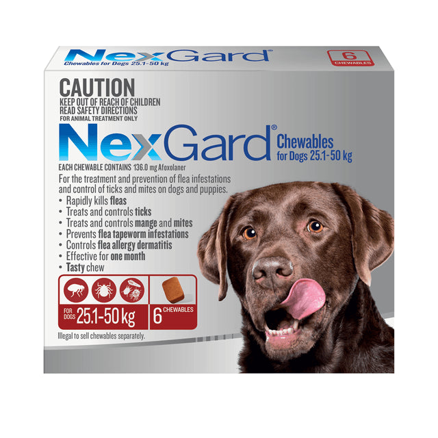 Nexgard Flea & Tick Treatment 25.1-50kg Dog