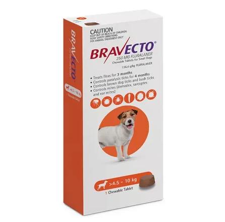 Bravecto Orange Flea & Tick Chew Treatment 4.5-10Kg Dog