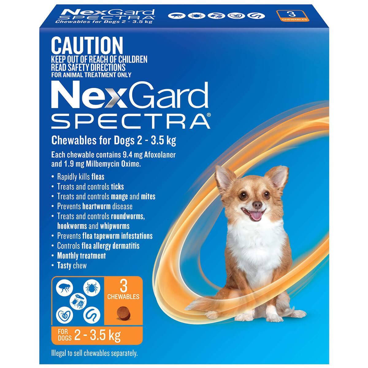 NexGard Spectra For Extra Small Dogs 2-3.5kg