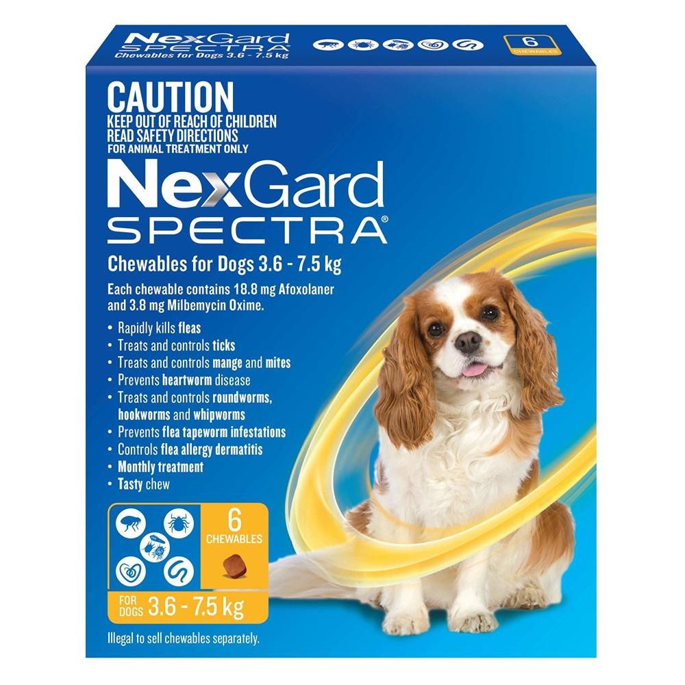 NexGard Spectra chews for dogs  3.6-7.5kg