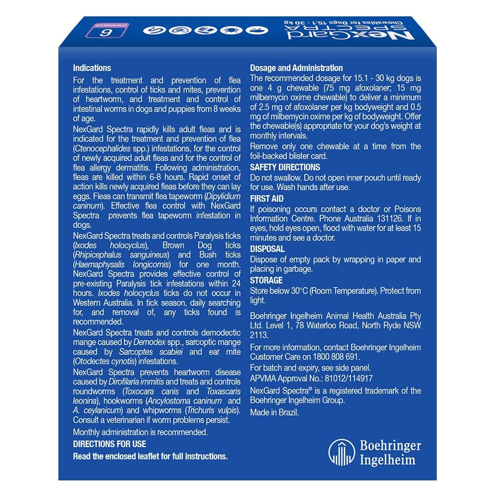 NexGard Spectra chews for dogs  15.1-30kg