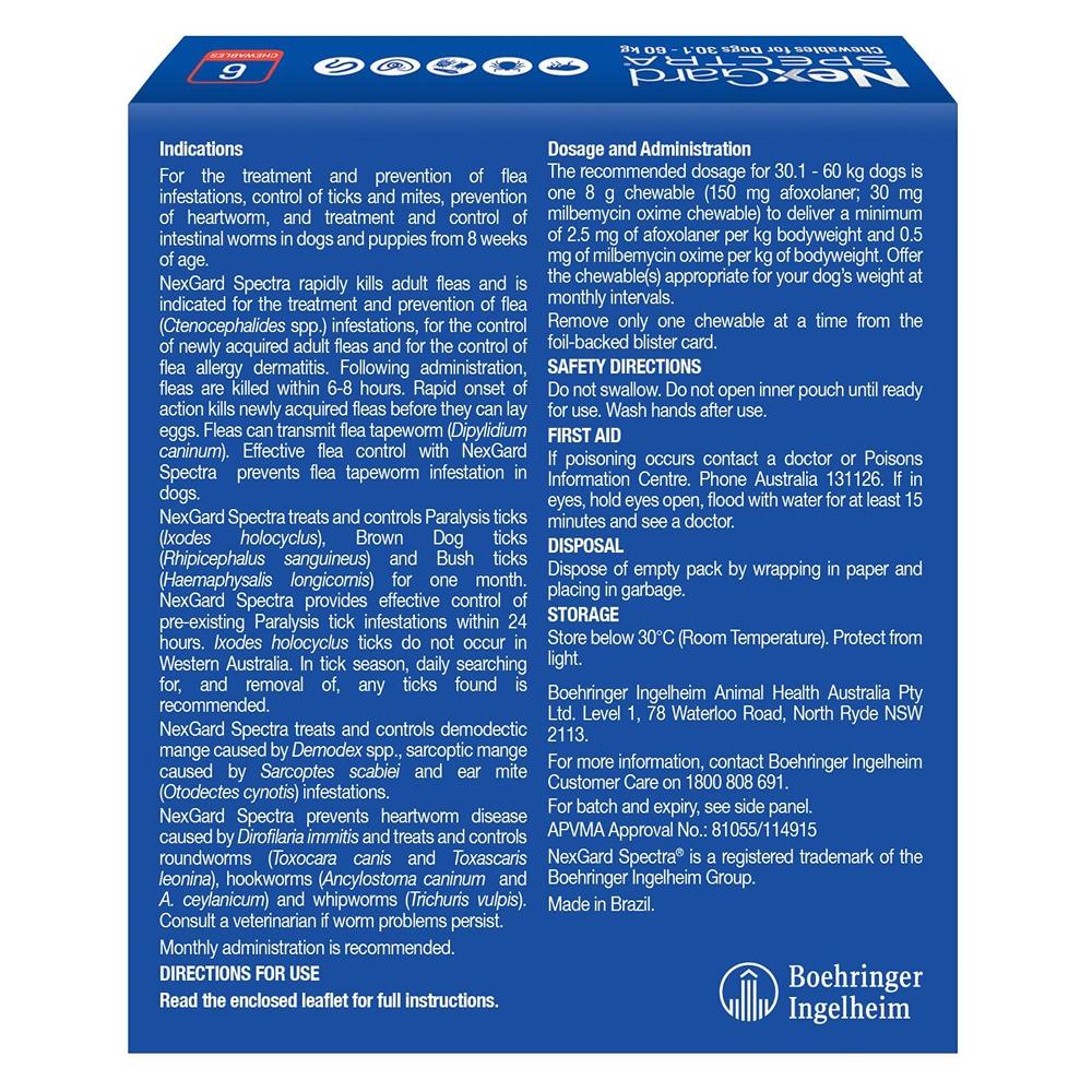 NexGard Spectra chews for dogs  30.1-60kg