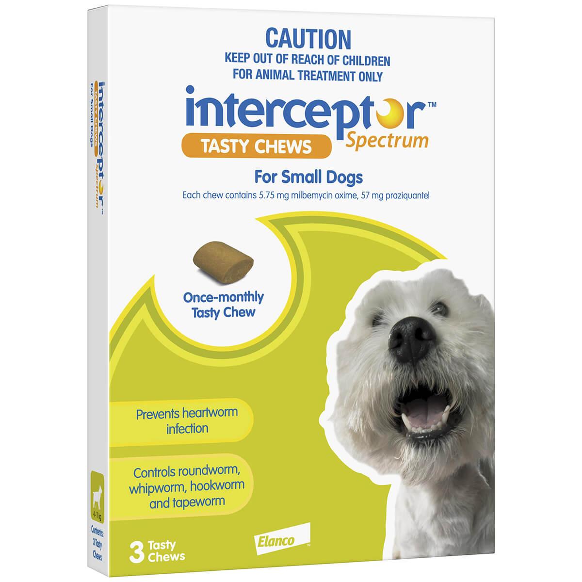Interceptor Spectrum Tasty Chews Worming Treatment Small Dog