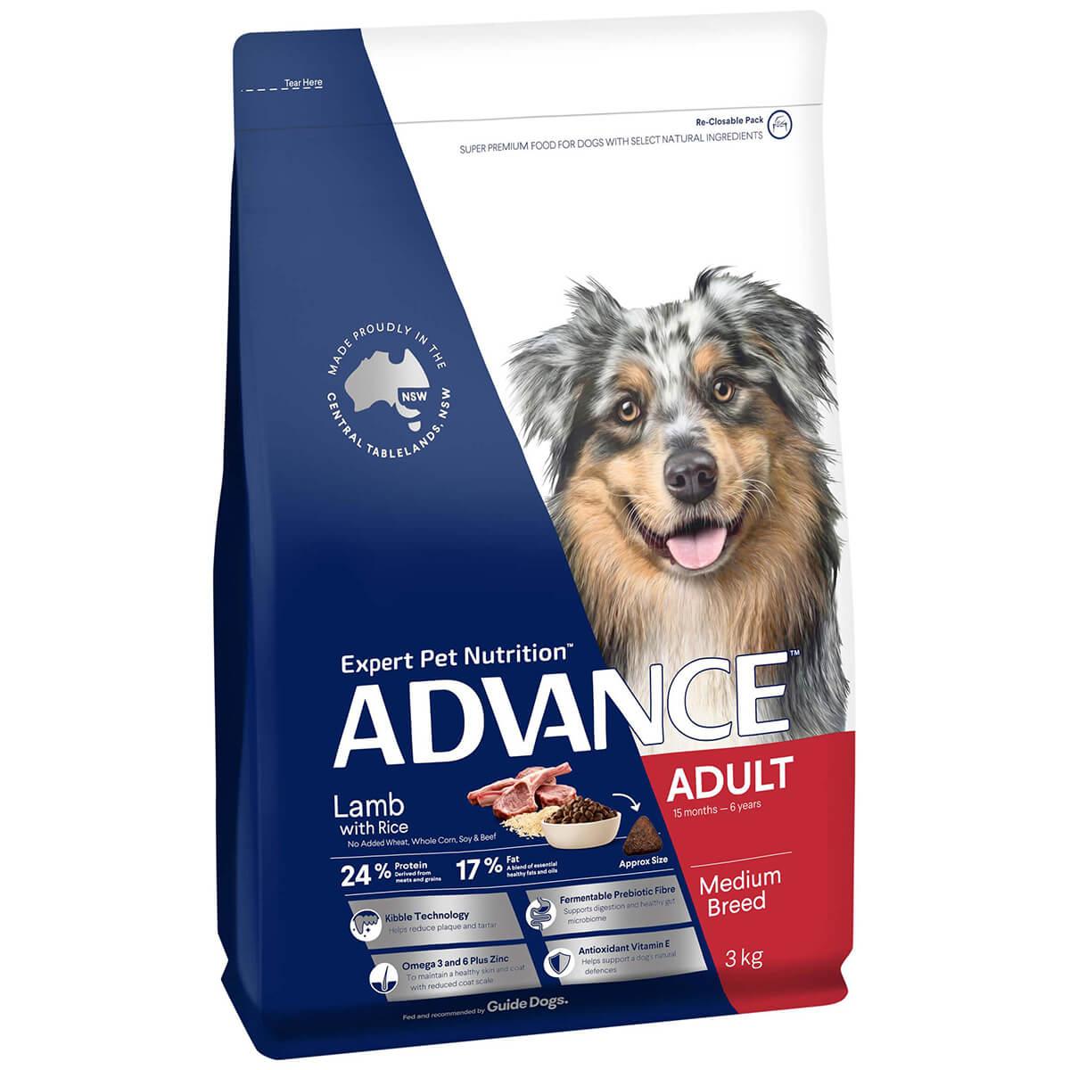 Advance Medium Breed Adult Lamb with Rice Dry Dog Food 20kg