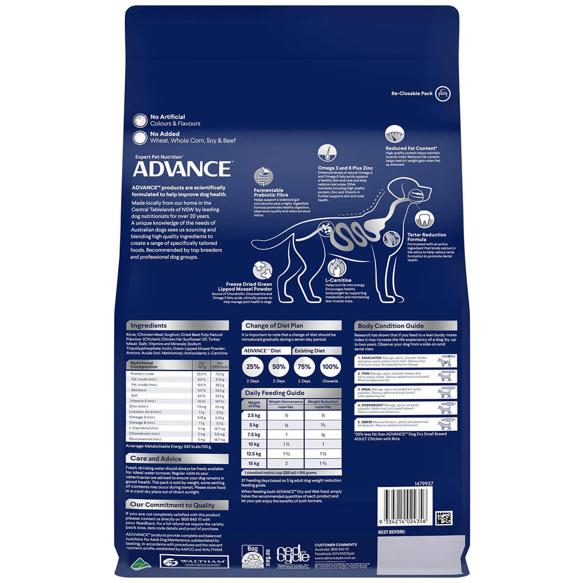 Advance Small Breed Weight Control Adult Chicken Dry Dog Food