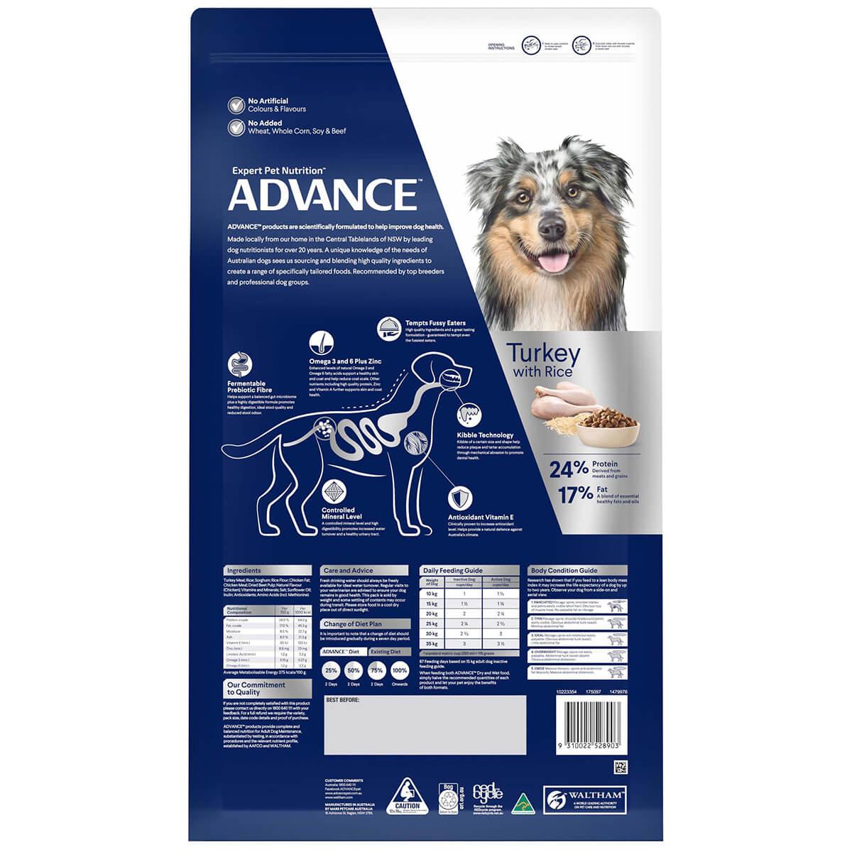 Advance  Adult All Breed  Turkey and Rice  Dry Dog Food