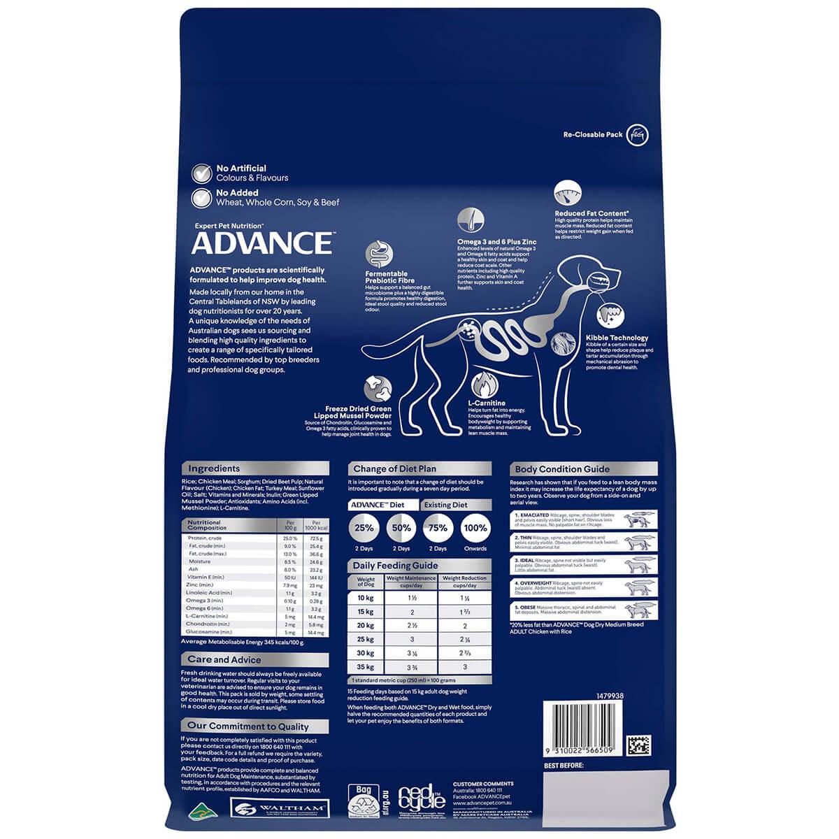 Advance Adult Weight Control Chicken Dry Dog Food