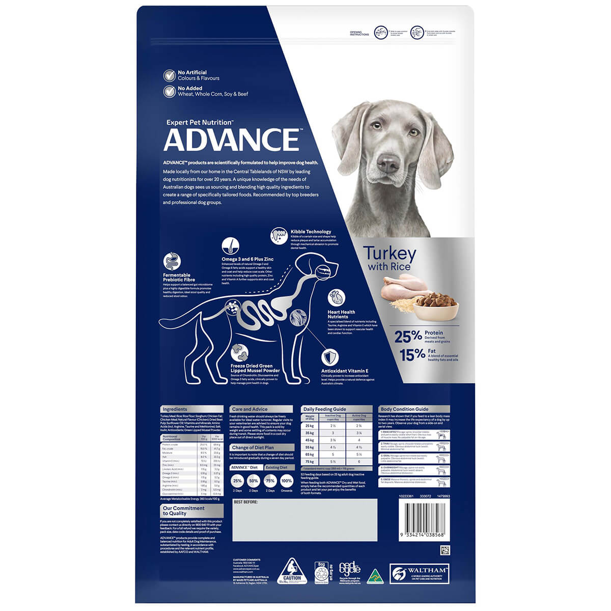 Advance Large Plus Adult Turkey Dry Dog Food