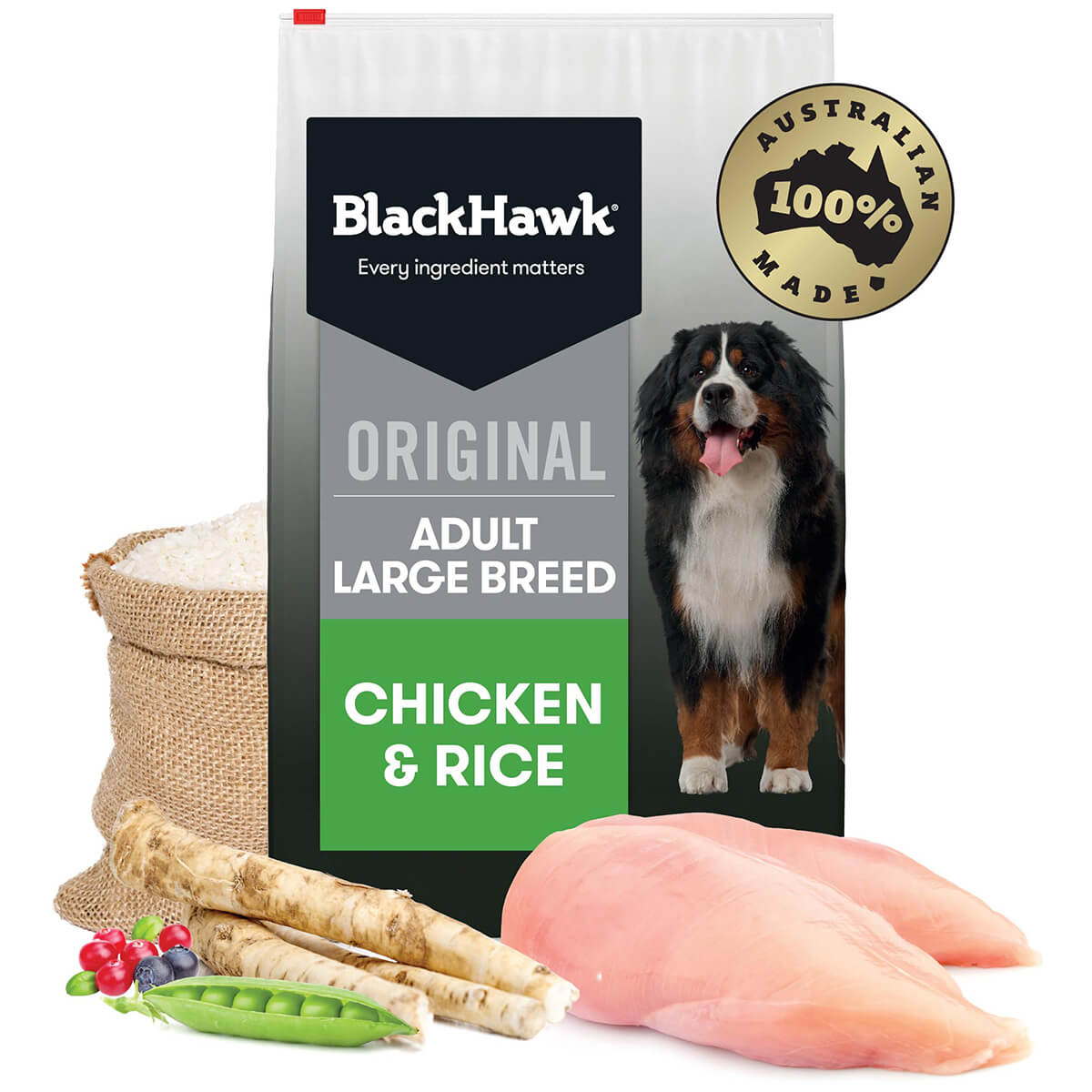 Black Hawk Large Breed Adult Chicken & Rice Dry Dog Food