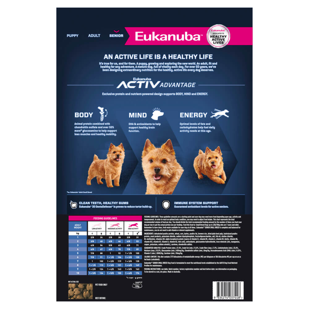 Eukanuba Small Breed Senior Chicken Dry Dog Food