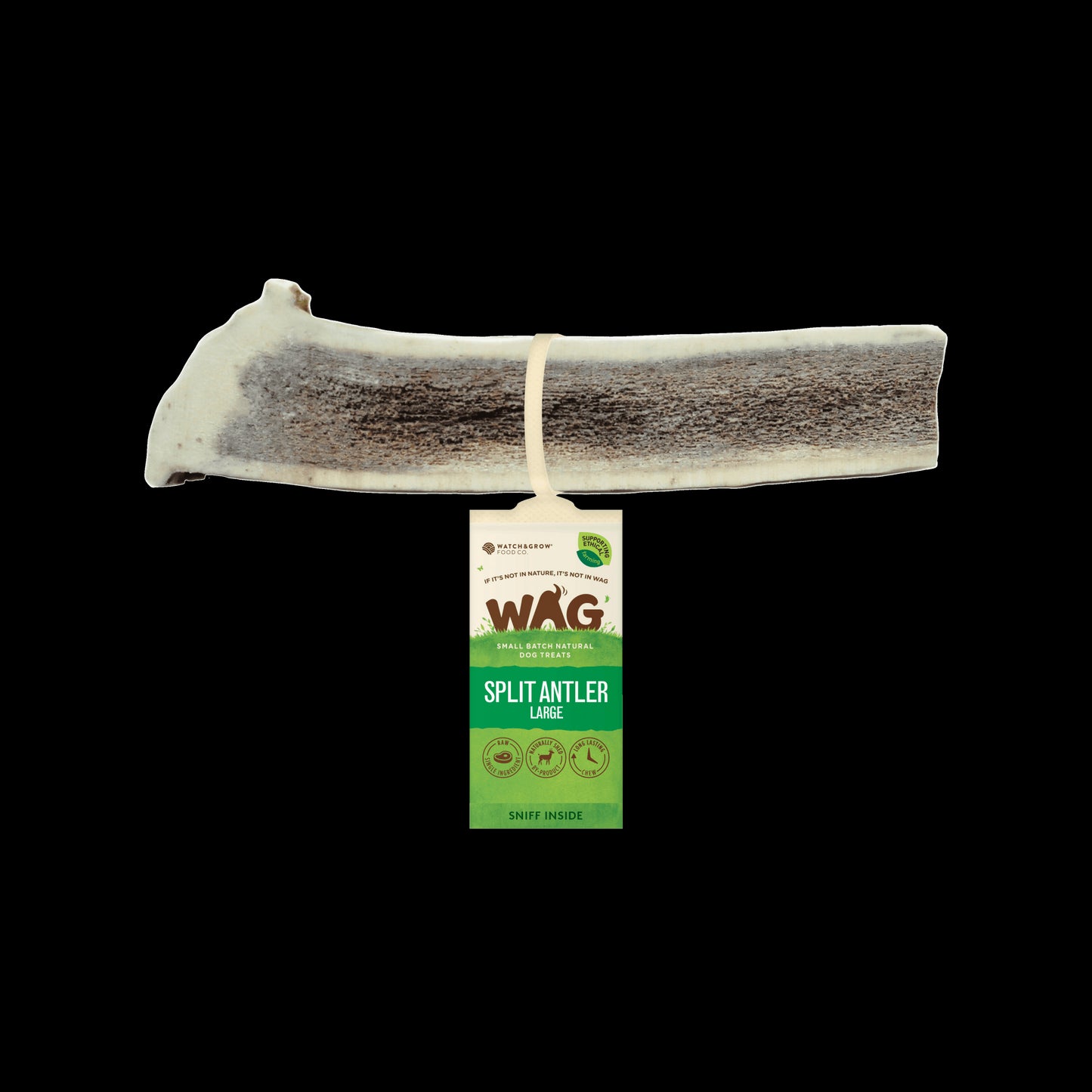 Watch and Grow  Naturally Shed  Split Deer Antler  Long Lasting Dog Treat