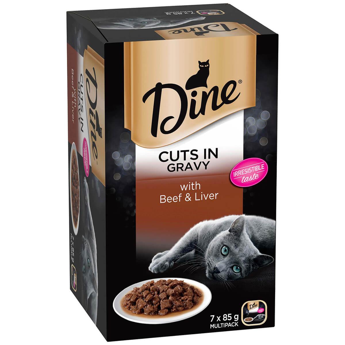 Dine Daily Variety Beef & Liver Cuts In Gravy Wet Cat Food Tray
