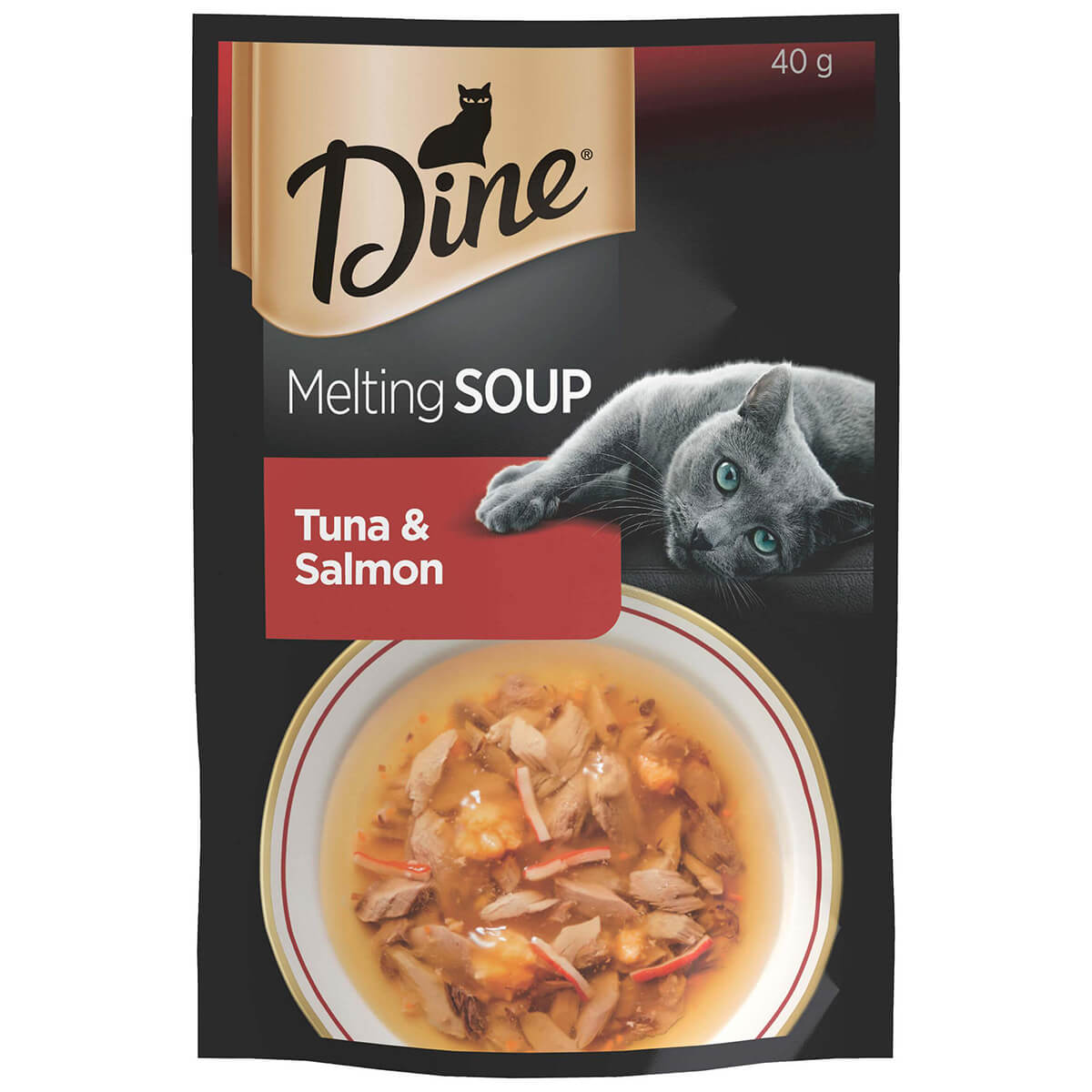 Dine Melting Soup Tuna & Salmon Wet Cat Food