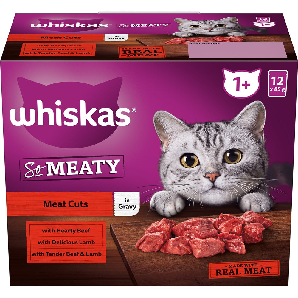 Whiskas Adult So Meaty Meat Cuts Gravy Wet Cat Food