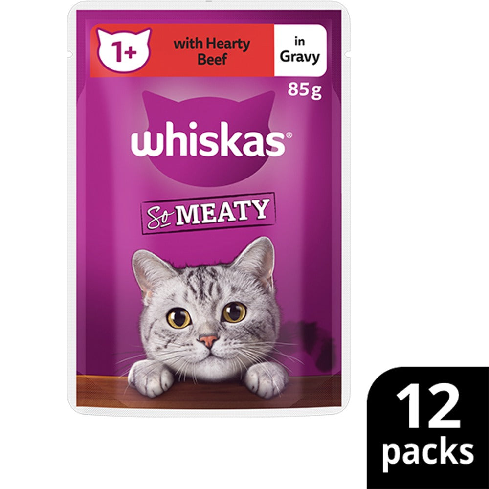 Whiskas Adult So Meaty Meat Cuts Gravy Wet Cat Food