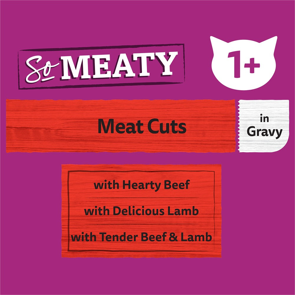 Whiskas Adult So Meaty Meat Cuts Gravy Wet Cat Food