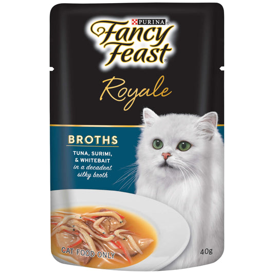 Fancy Feast Royale Broths Tuna, Surimi & Whitebait 40g