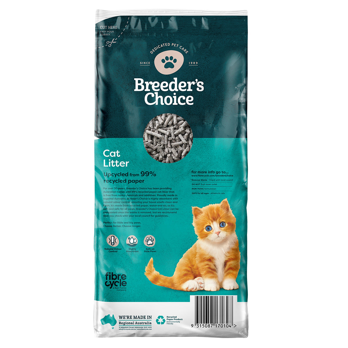 Breeders Choice Recycled Paper Cat Litter