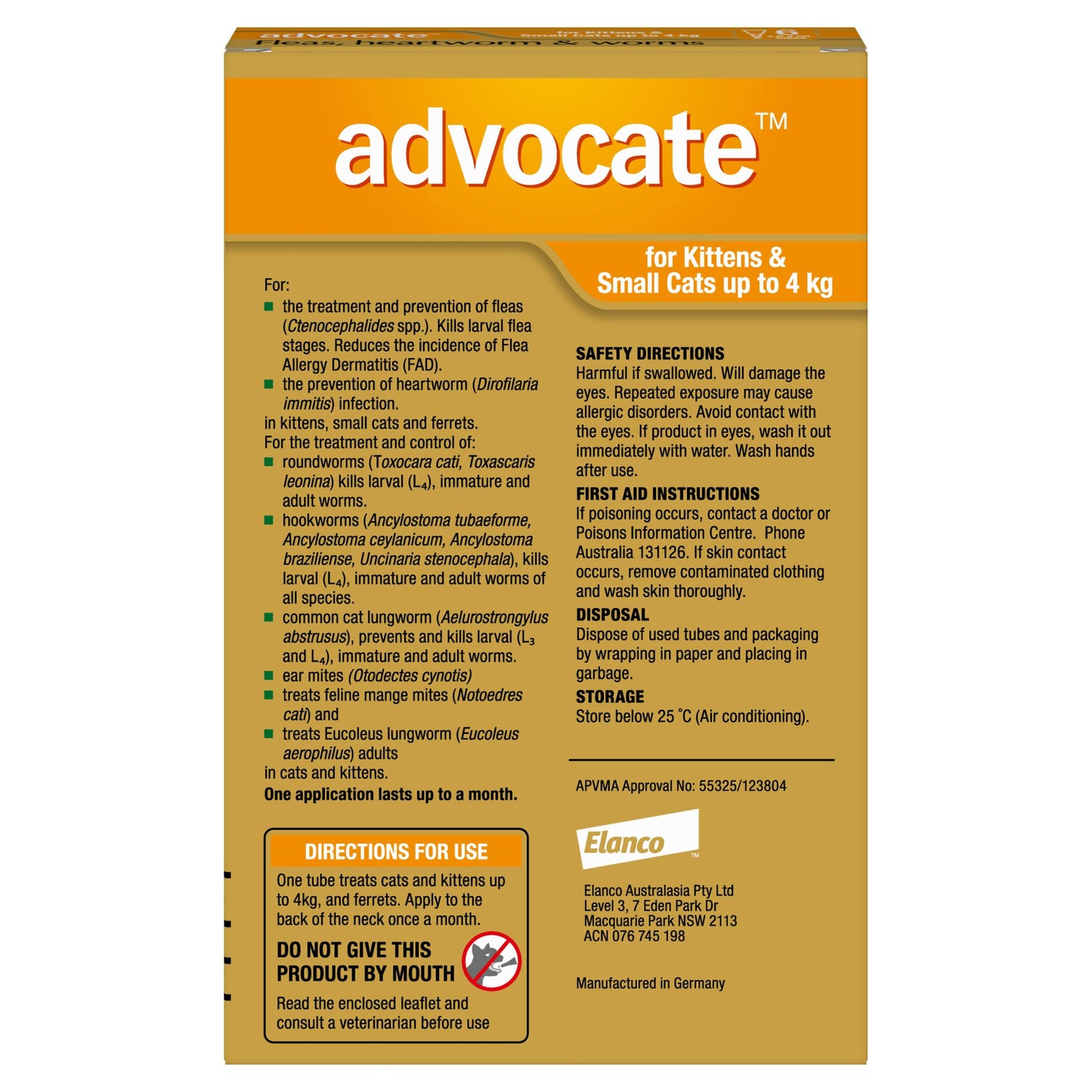 Advocate Flea & Worm Treatment <4kg Cat