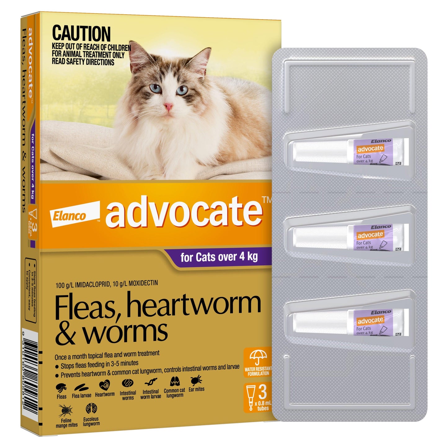 Advocate Spot-On Flea & Worm Treatment >4kg Cat