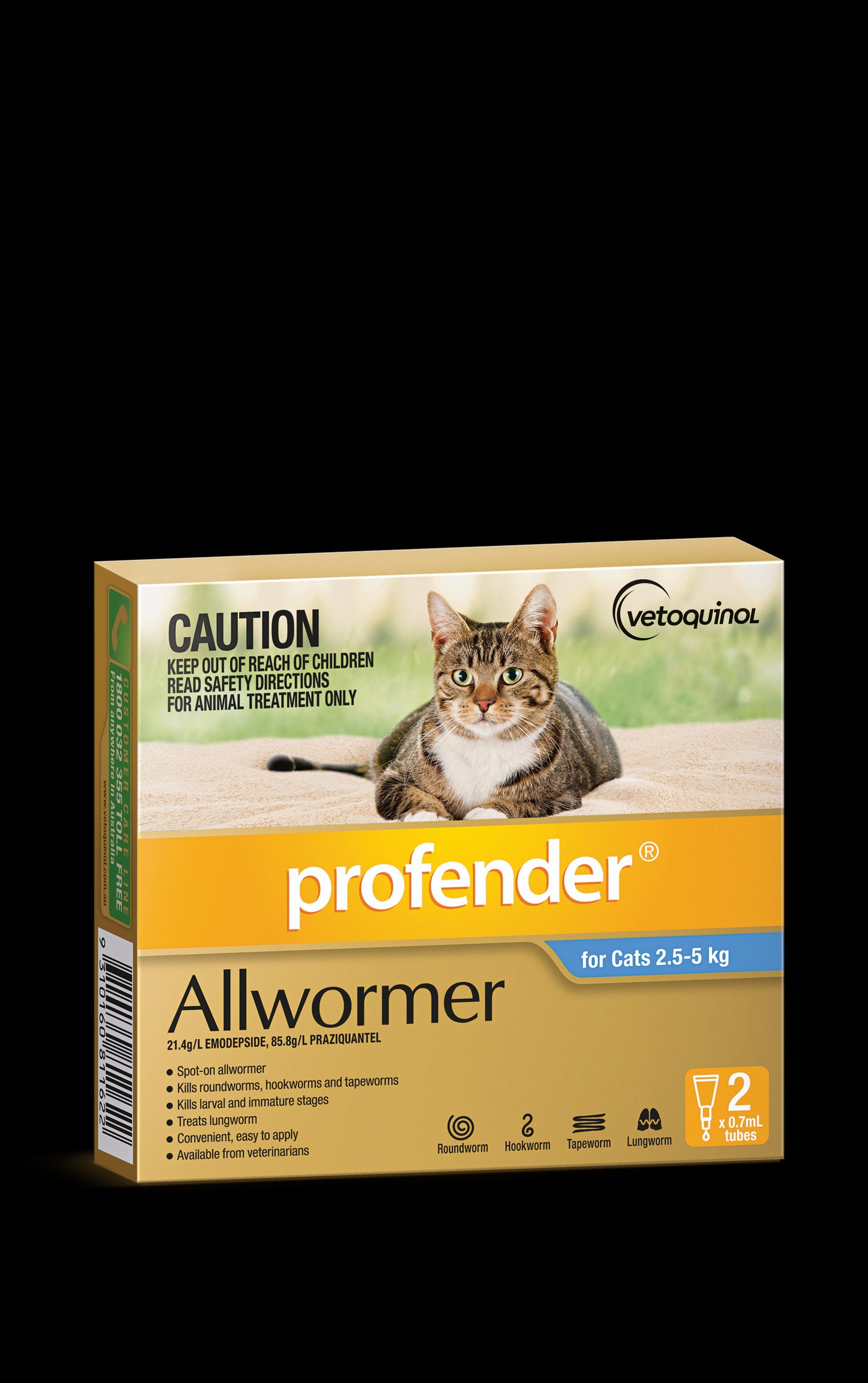 Profender Topical Allwormer 2.5-5kg Cat