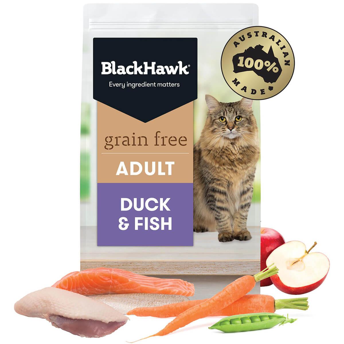 Black Hawk Grain Free Adult Duck & Fish Dry Cat Food