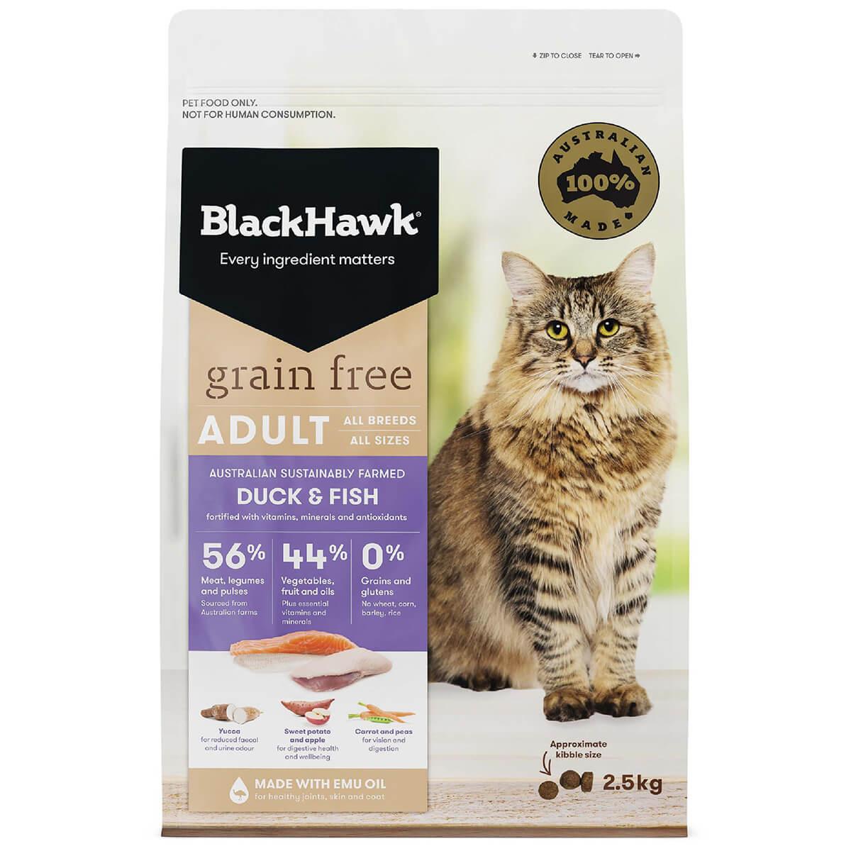 Black Hawk Grain Free Adult Duck & Fish Dry Cat Food