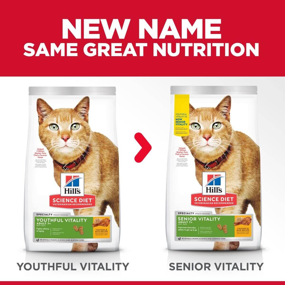 Hill's Science Diet Youthful Vitality 7+ Adult Chicken Dry Cat Food