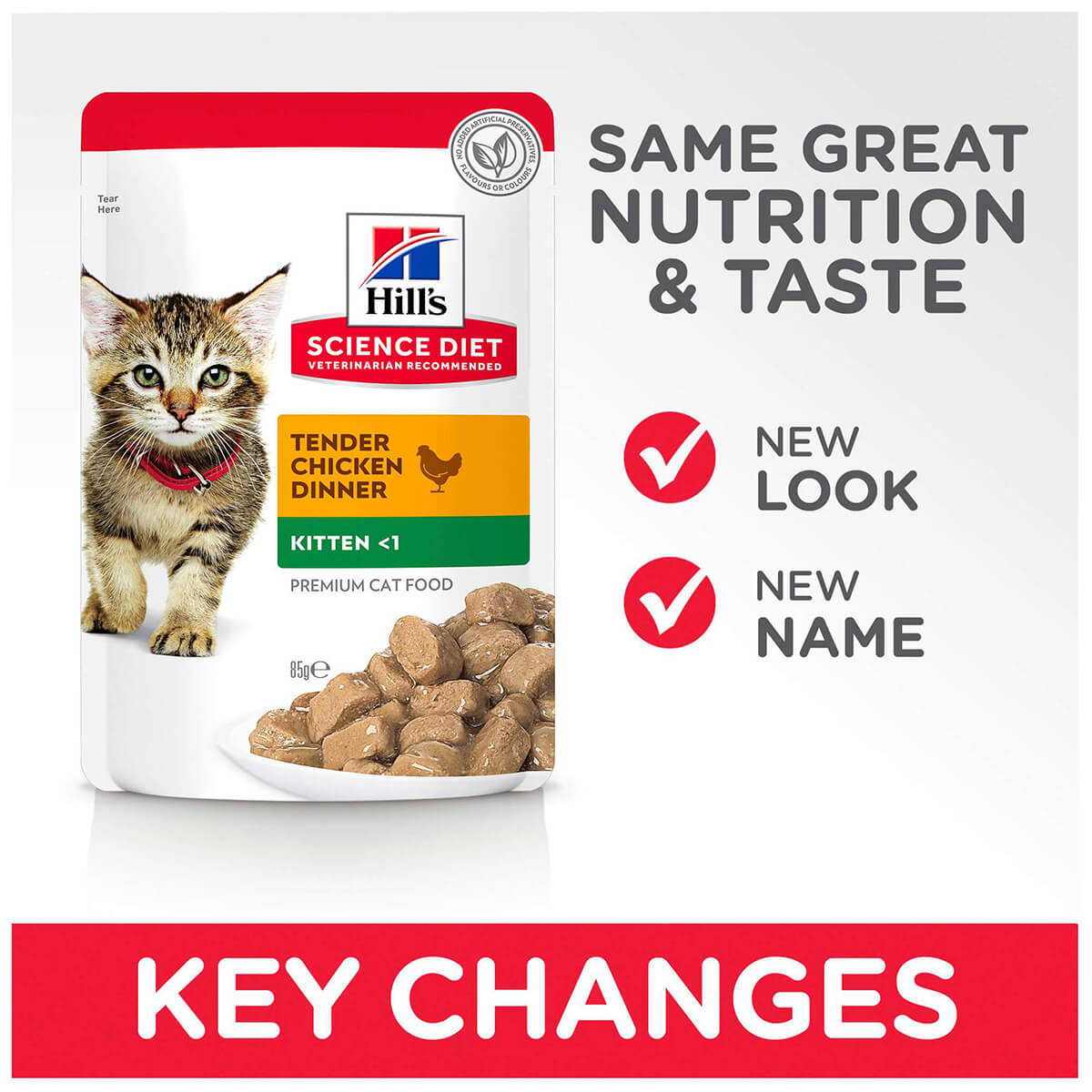 Hill's Science Diet Kitten Chicken Pouches Wet Cat Food 85g