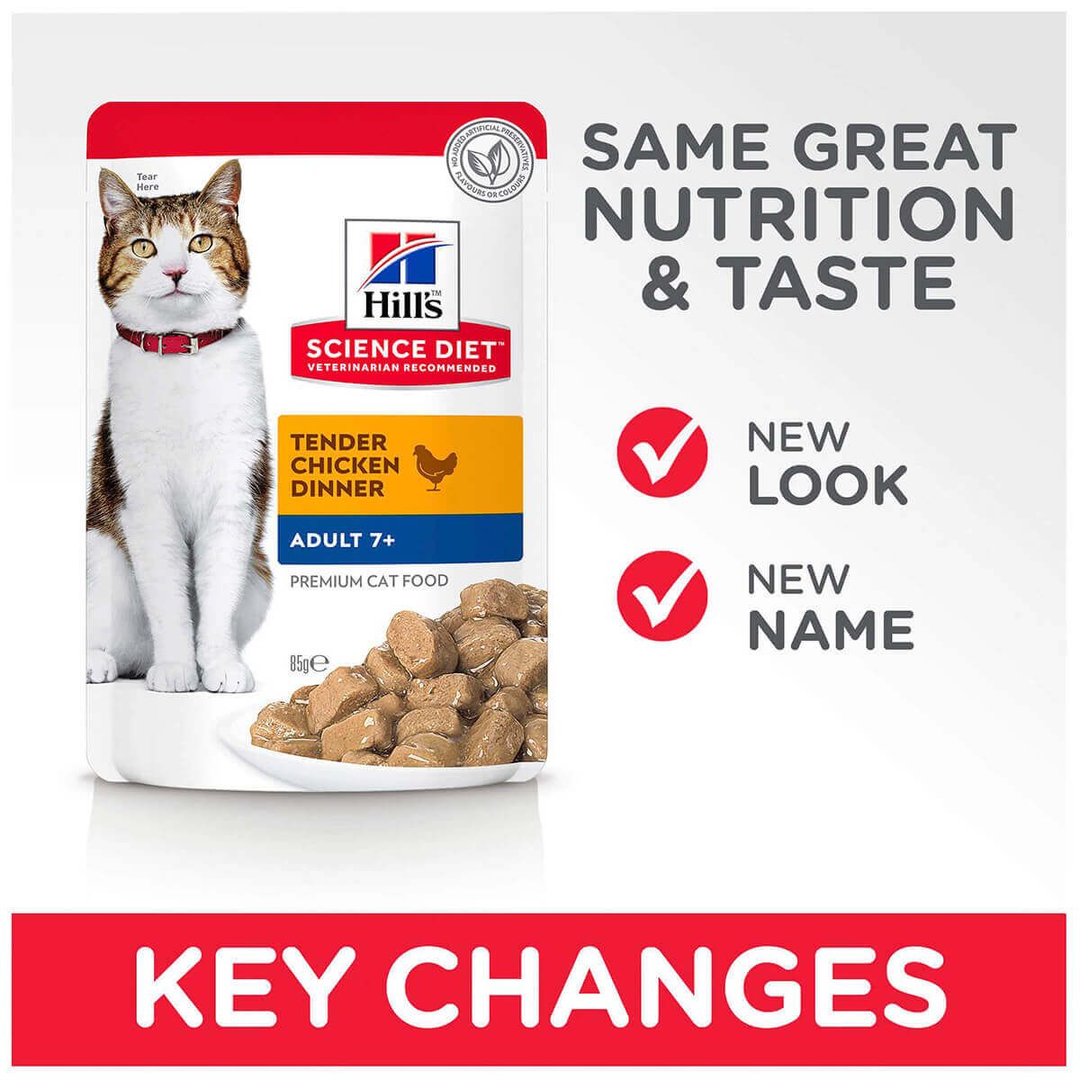 Hill's Science Diet 7+ Adult Chicken Pouches Wet Cat Food 85g