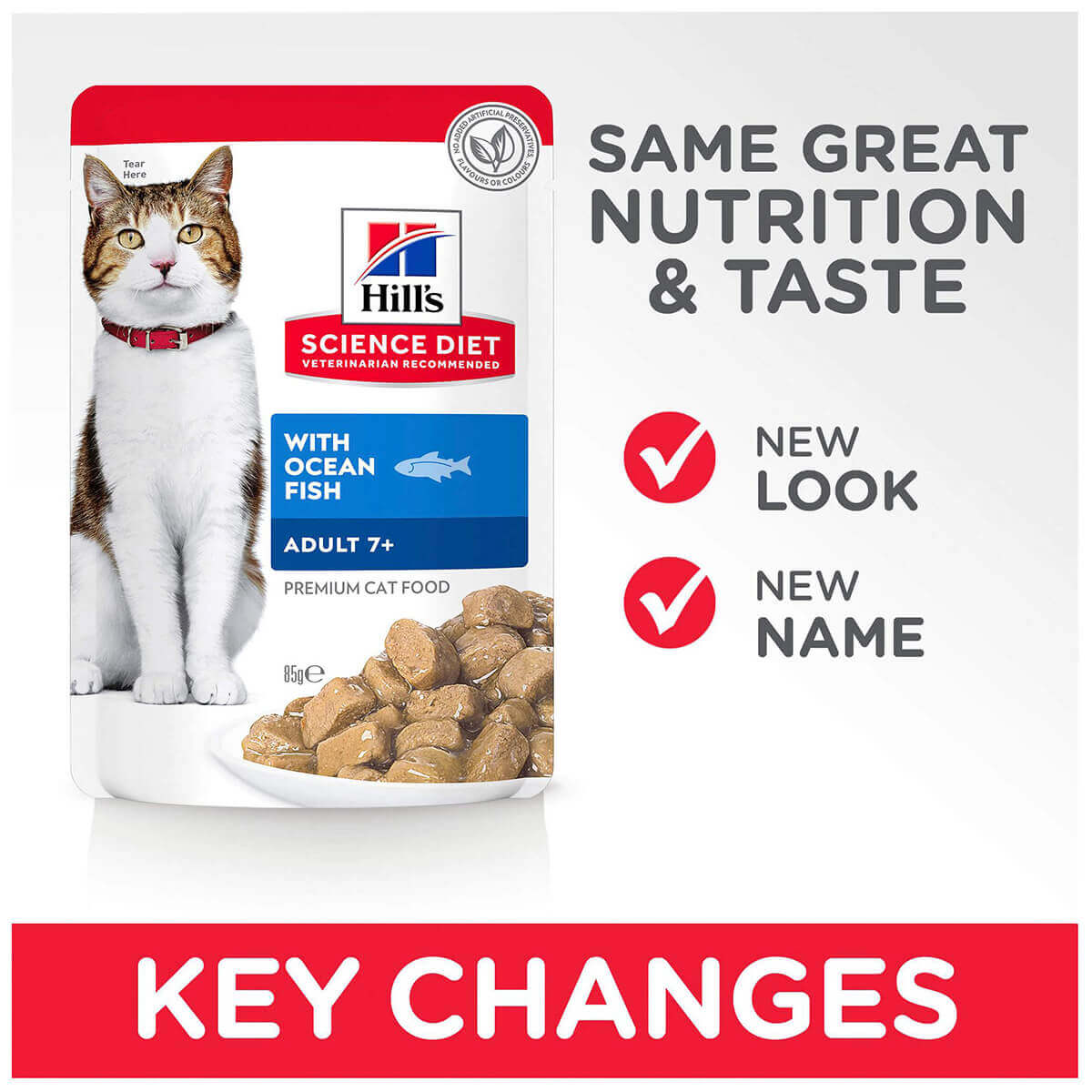 Hill's Science Diet 7+ Adult Ocean Fish Pouches Wet Cat Food 85g