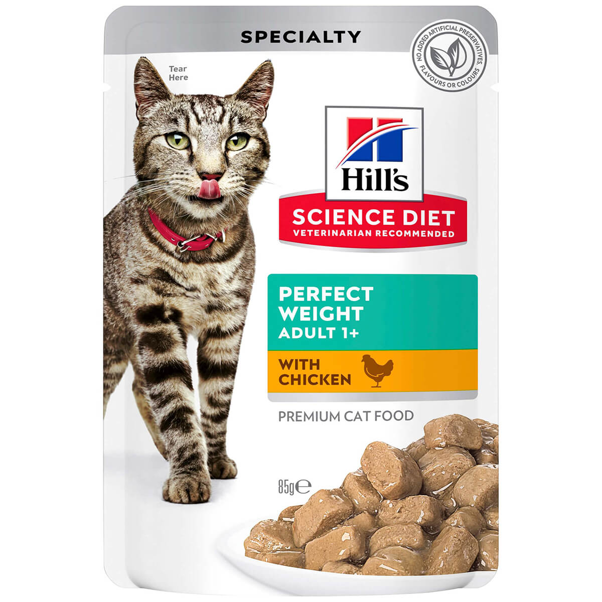 Hill's Science Diet Perfect Weight Adult Chicken Pouches Wet Cat Food 85g
