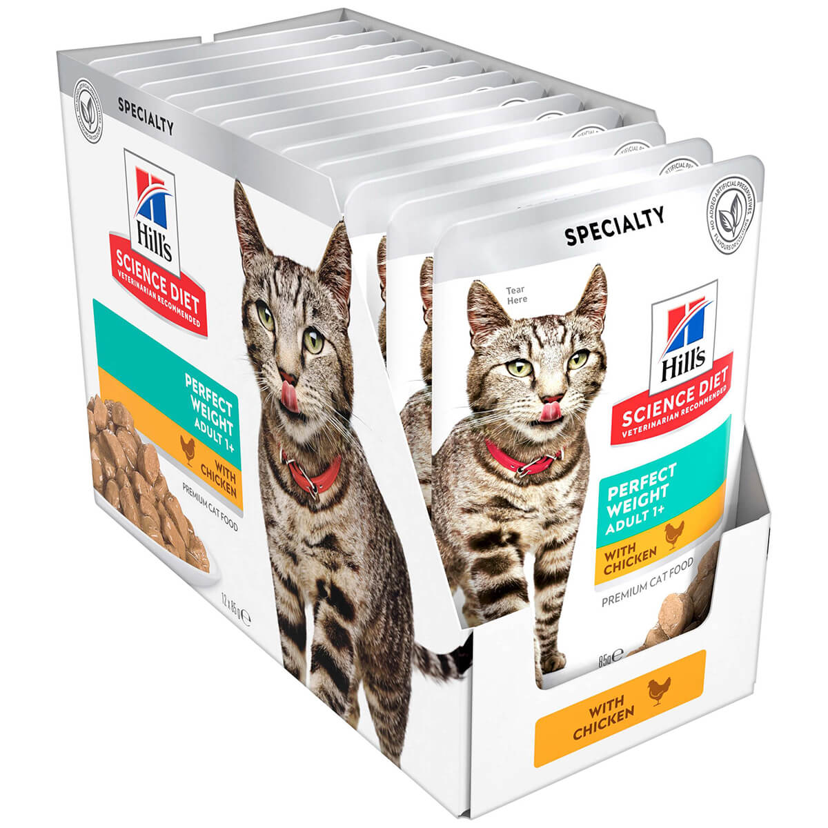 Hill's Science Diet Perfect Weight Adult Chicken Pouches Wet Cat Food 85g