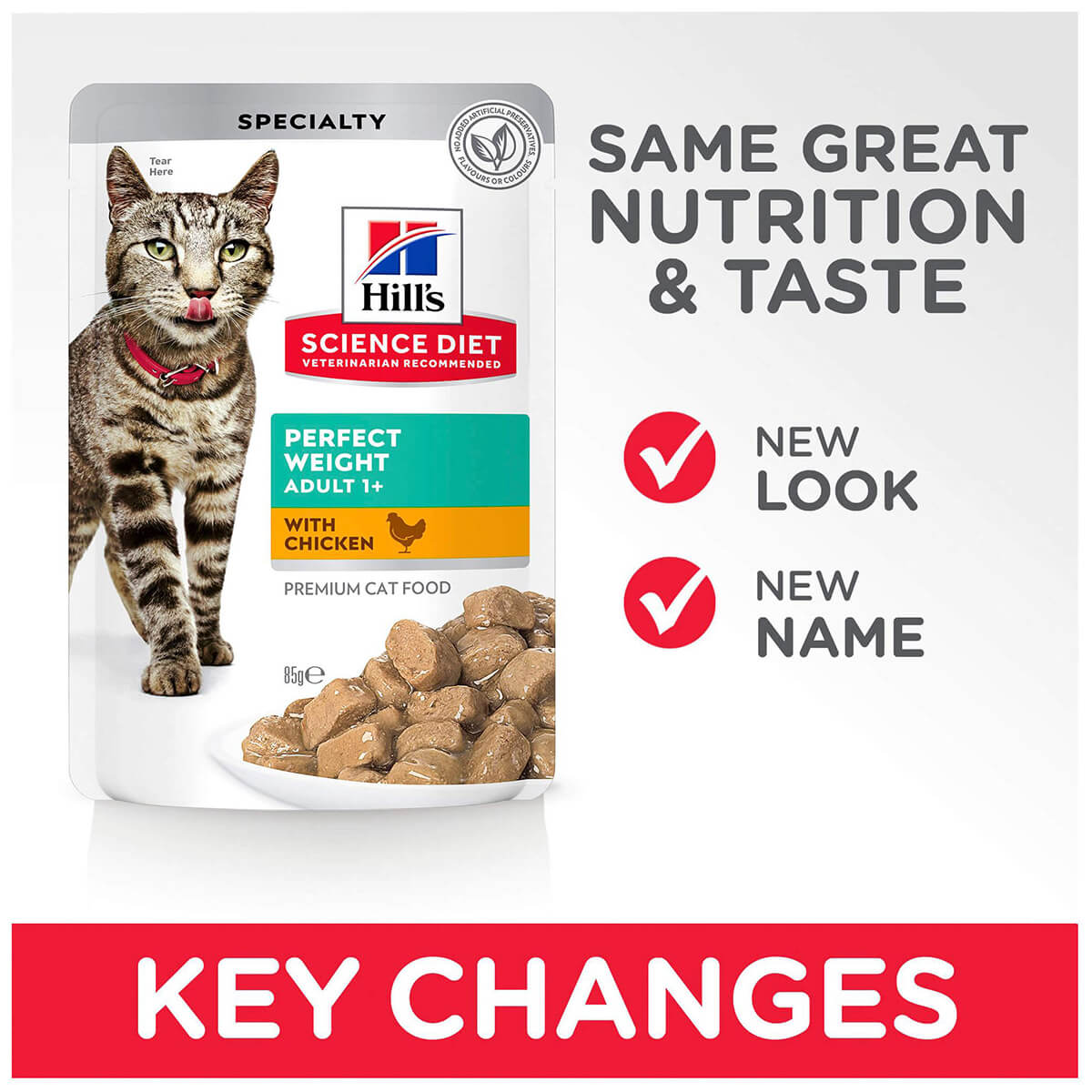 Hill's Science Diet Perfect Weight Adult Chicken Pouches Wet Cat Food 85g