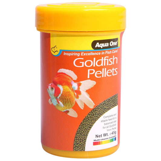 Aqua One Goldfish Pellet Fish Food 1mm 45g