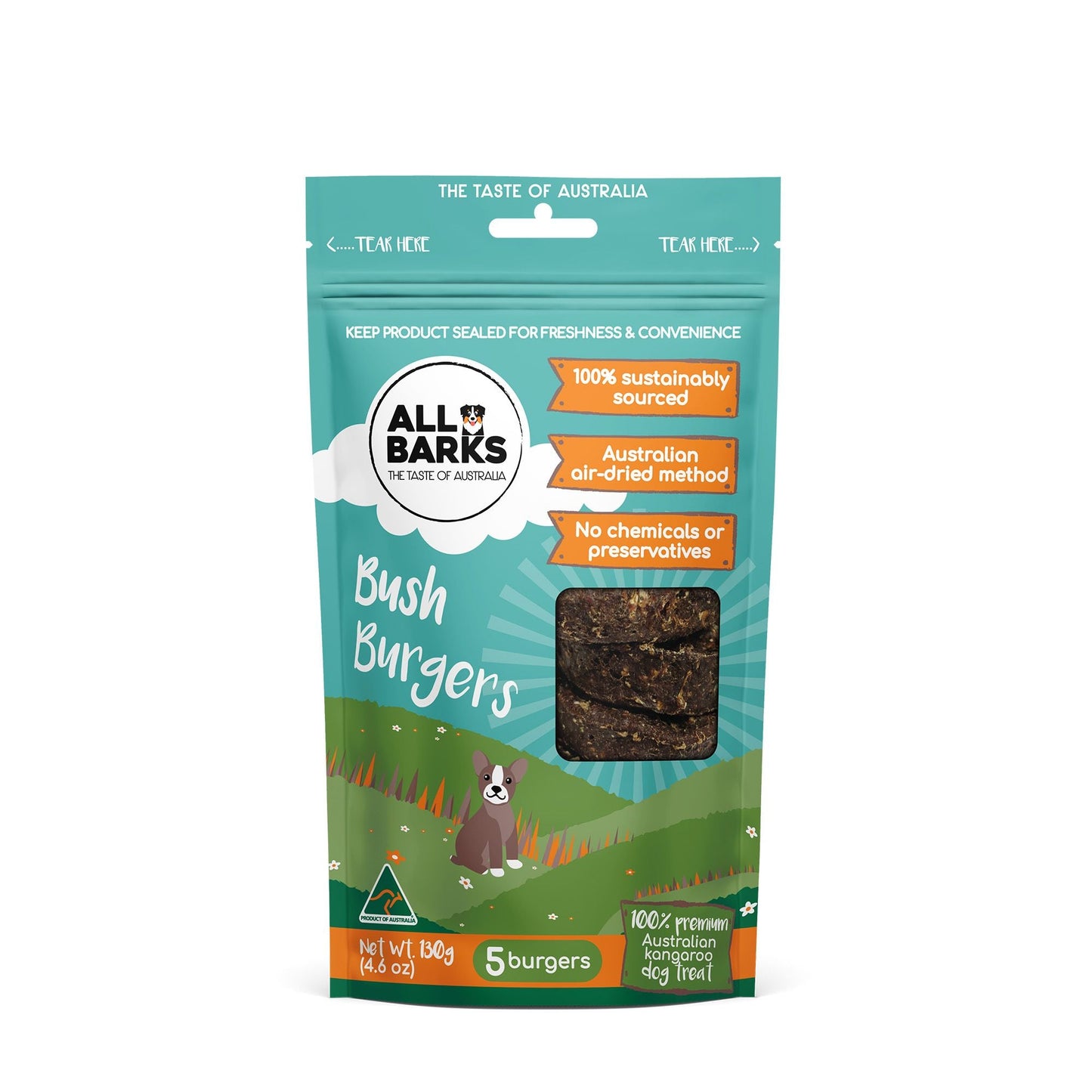 All Barks Kangaroo Bush Burger Dog Treats
