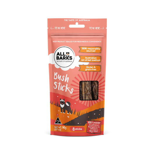All Barks Venison & Kangaroo Bush Stick Dog Treats