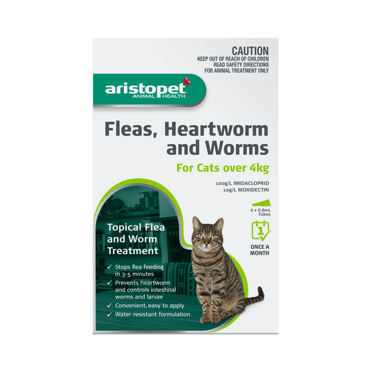 Aristopet Animal Health Fleas, Heartworm & Worms For Cats >4Kg