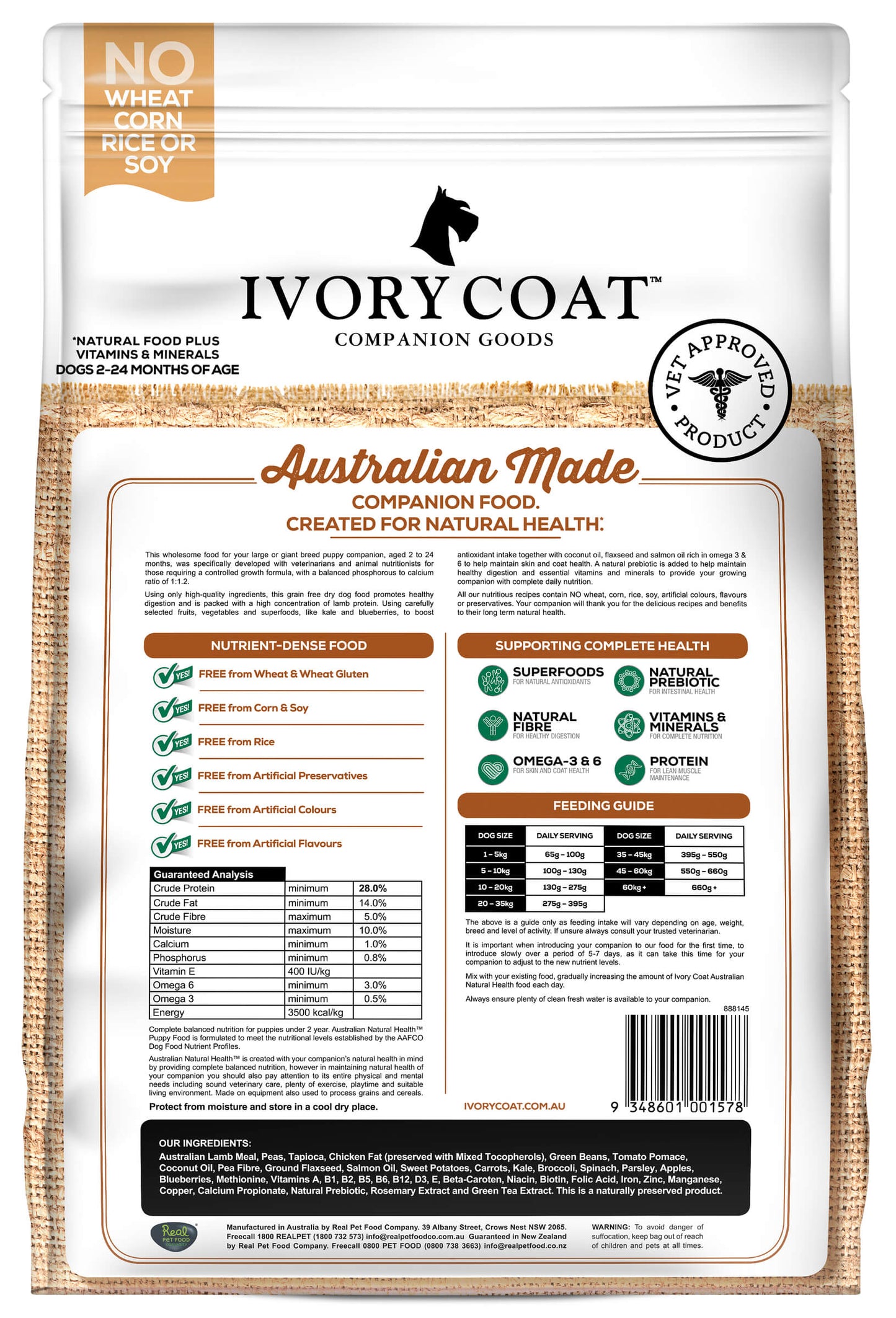 Ivory Coat Grain Free Large Breed Puppy Lamb Dry Dog Food (100000001915) [default_color]