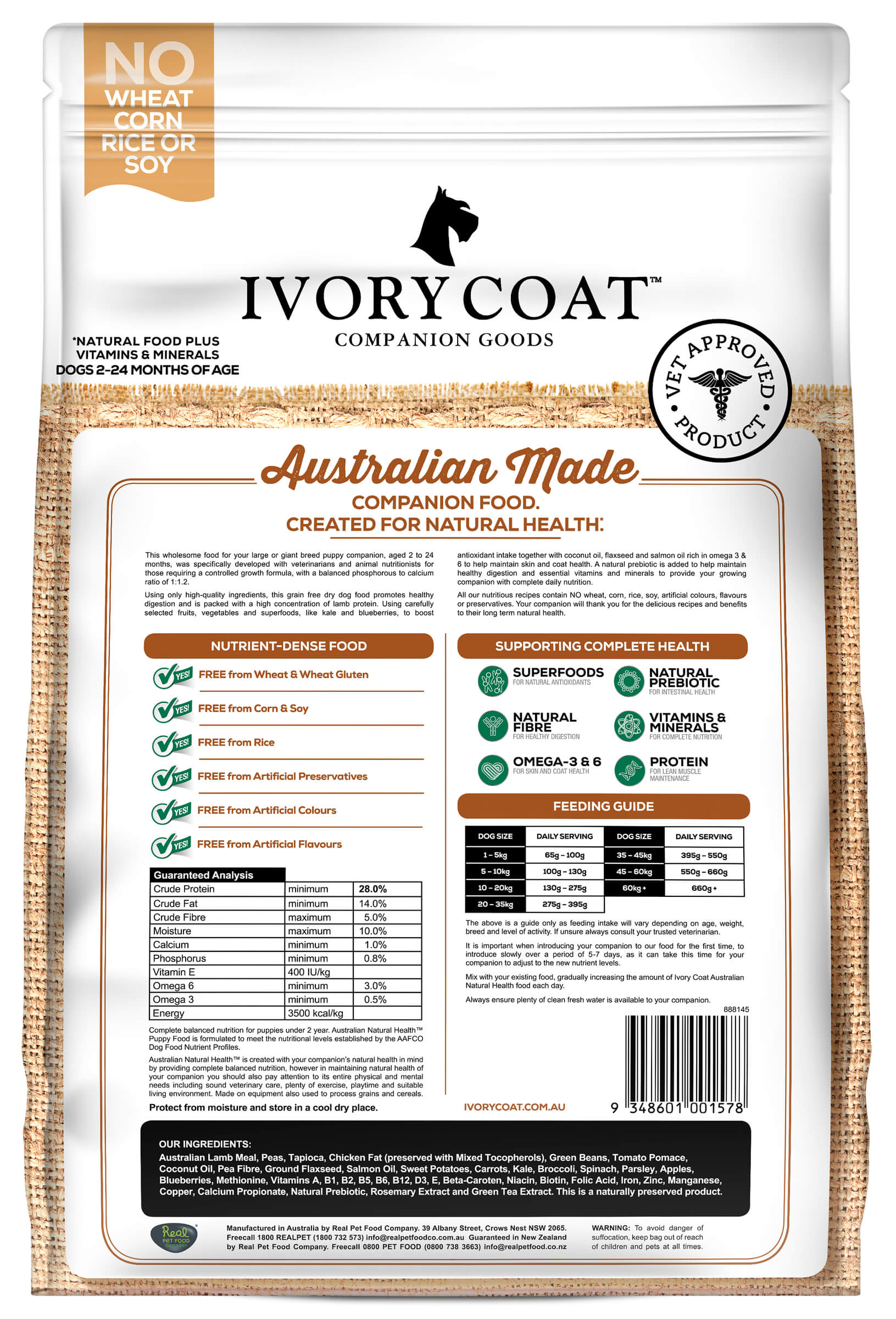 Ivory Coat Grain Free Large Breed Puppy Lamb Dry Dog Food (100000001915) [default_color]