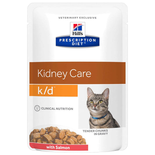 Hill's Prescription Diet K/D Kidney Care Salmon Pouches Wet Cat Food
