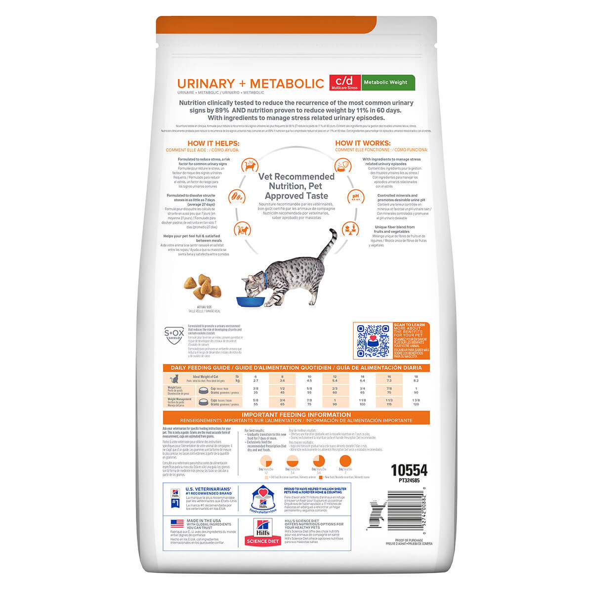 Hill's Prescription Diet c/d Multicare Stress Urinary Care Plus Metabolic Weight Dry Cat Food