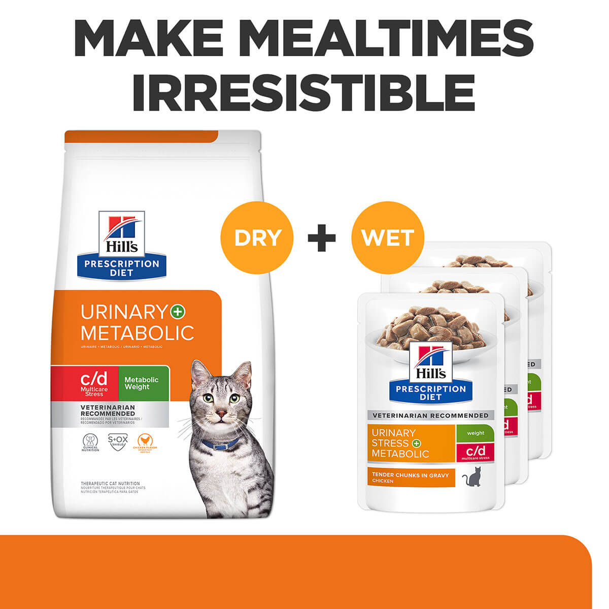 Hill's Prescription Diet c/d Multicare Stress Urinary Care Plus Metabolic Weight Dry Cat Food