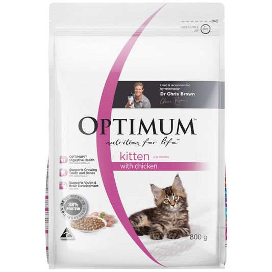 Optimum Kitten Chicken Dry Cat Food 800g