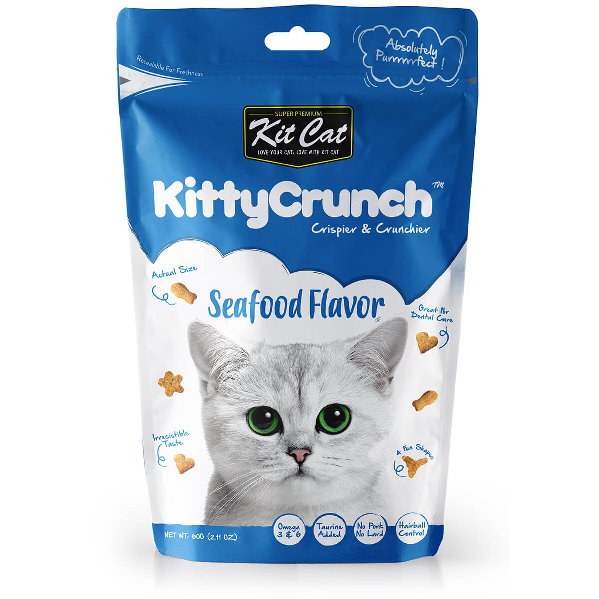 Kit Cat Seafood Kitty Crunch Cat Treats 60g