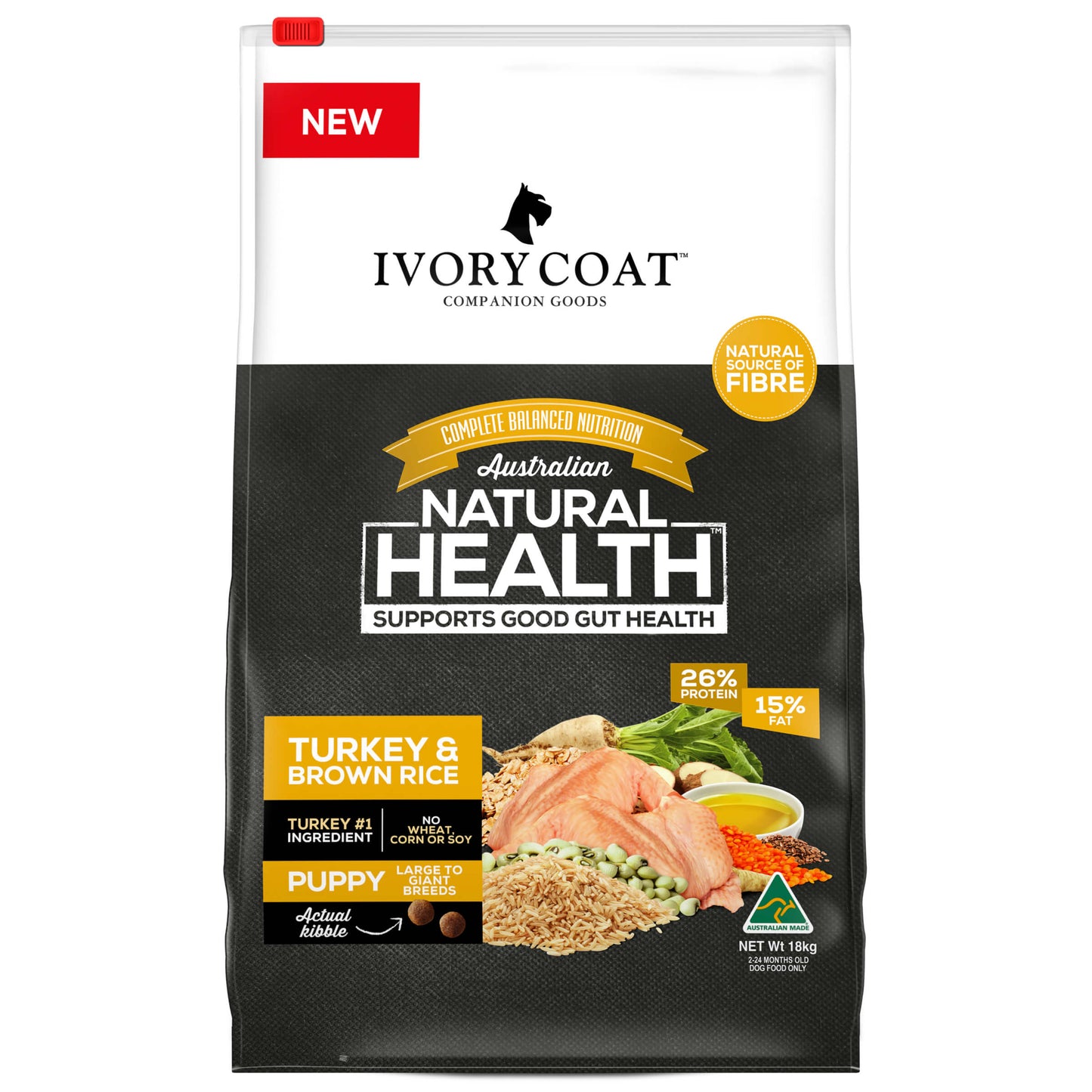 Ivory Coat Large Breed Puppy Turkey & Brown Rice Dry Dog Food