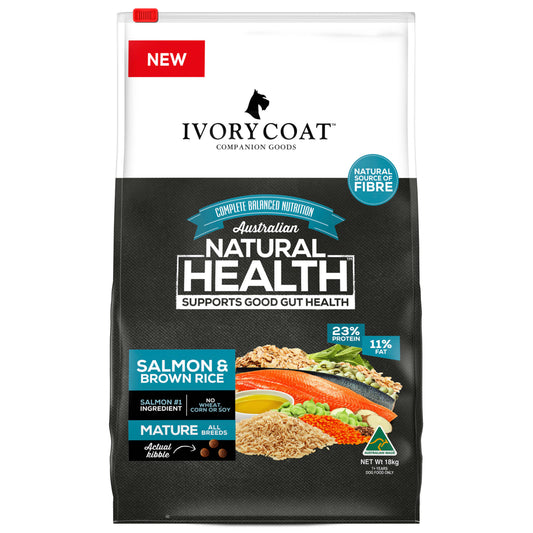 Ivory Coat Mature Adult Salmon & Brown Rice Dry Dog Food