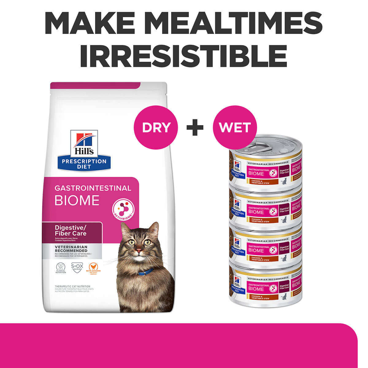 Hill's Prescription Diet Gastrointestinal Biome Stress Digestive/Fibre Care Dry Cat Food 1.8kg