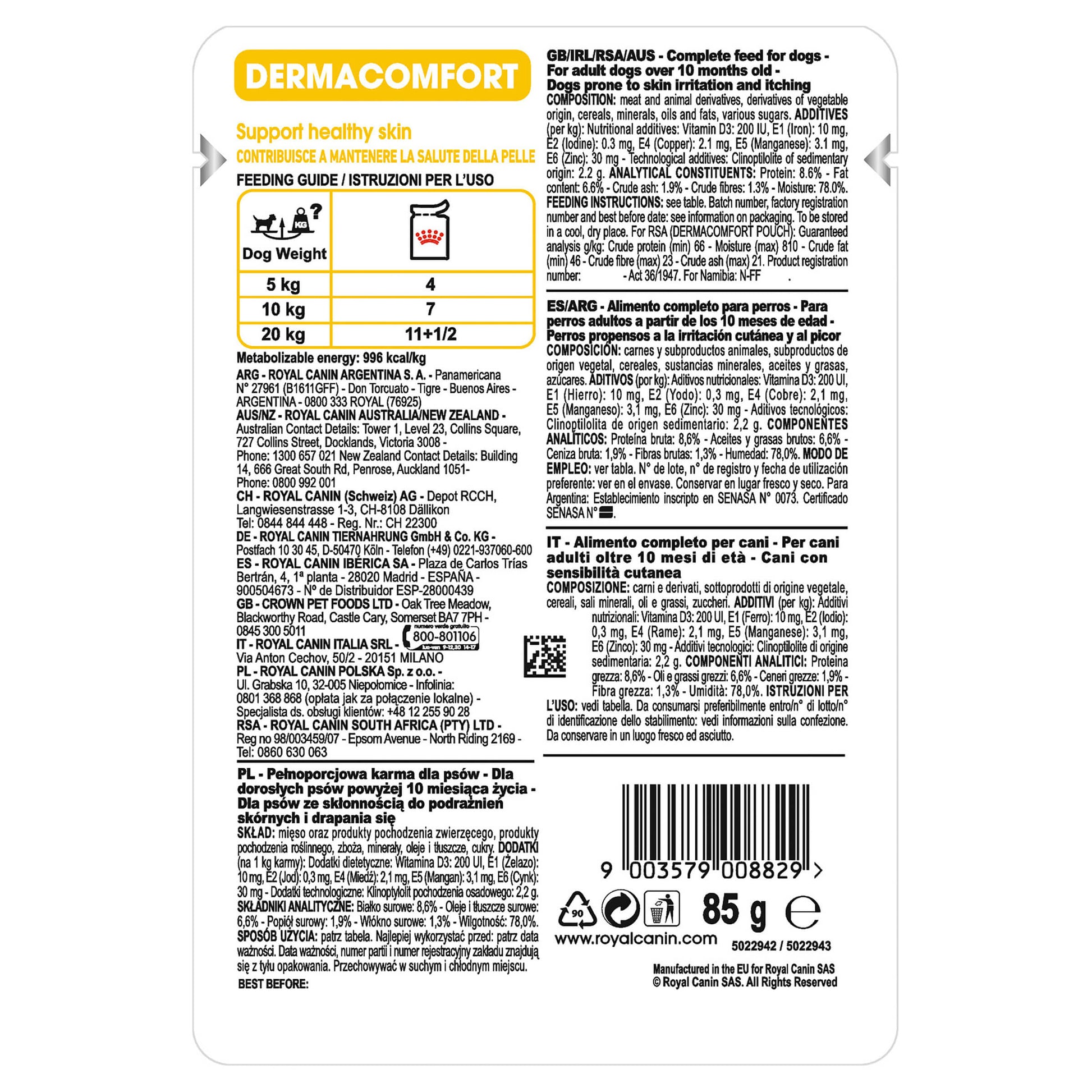 Royal Canin Dermacomfort Adult Loaf Wet Dog Food (100000019004) [default_color]